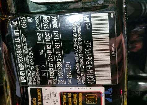 2025 Mercedes-Benz Gle 350 4Matic z USA, uszkodzony, nr VIN 4JGFB4FB5SB479507